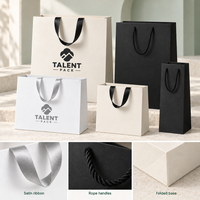 Sac en papier de luxe personnalisé avec votre logo pour cosmétiques, vêtements, chaussures, cadeaux, boutique, avec poignée en ruban