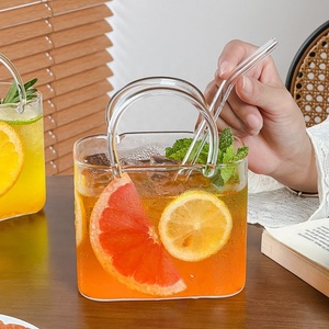 Sac à main de table moderne et contemporain Vase transparent SZ fait à la main bulles d'air verre vin décatère - Product Image 5