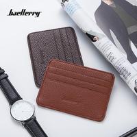 Dompet Kartu Tempat Koin Pria, Dompet Kartu Gaya Ramping Kulit