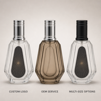 Flacon de parfum vide en verre facetté personnalisé avec bouchon en métal argenté, flacon atomiseur octogonal rechargeable en gros