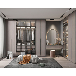 Set di Armadi con <span class=keywords><strong>Specchio</strong></span> per Camera da <span class=keywords><strong>Letto</strong></span> di Hotel Classici, Design Moderno in Legno Bianco con Specchiera - Product Image 5