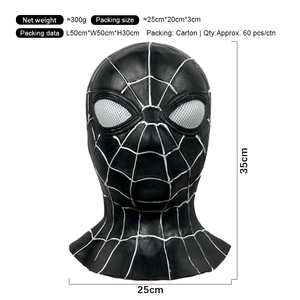 Máscara de Spider-Man Glojoy, Roja y Negra, de Látex, para Disfraz de Halloween, Cosplay para Adultos, Reutilizable - Product Image 5