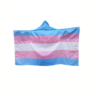 Murah Disesuaikan 100% Poliester LGBT Gay Pride Rainbow Cape Flag dengan Lengan