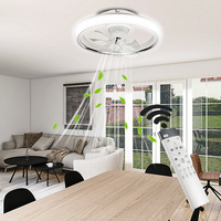 Ventilateur de plafond multifonctionnel SD avec lumière LED à intensité variable Fonction de minuterie de haut-parleur Bluetooth intégrée Fonctionnement silencieux pour le salon