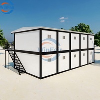 Maison modulaire préfabriquée de luxe WinFair à toit triangulaire, duplex à 2 étages de 20 pieds, conteneurs détachables pour salle de classe temporaire