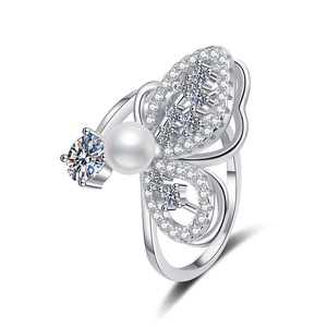 Bague réglable en argent S925 avec papillon, non ternissable, <span class=keywords><strong>calendrier</strong></span> <span class=keywords><strong>de</strong></span> <span class=keywords><strong>l</strong></span>'<span class=keywords><strong>Avent</strong></span>, bijoux en moissanite haut <span class=keywords><strong>de</strong></span> gamme 5A et perle d'eau douce pour <span class=keywords><strong>femme</strong></span> - Product Image 1