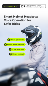 Ohmi D9 Hệ thống thông tin liên lạc 6 tay đua intercomunicador Bluetooth lưới Para Moto <span class=keywords><strong>intercom</strong></span> xe máy Mũ bảo hiểm tai nghe - Product Image 4