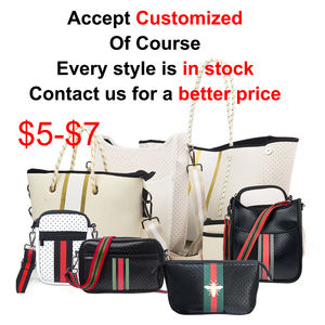 Designer leopard impermeabile tote bag donna borse in neoprene borse da donna borsa tote in neoprene neon di grande capacità - Product Image 2