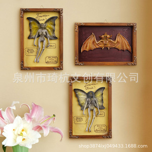 Décoration murale de chauve-souris d'Halloween, spécimen 3D en résine synthétique, cadre d'art décoratif d'intérieur - Product Image 5