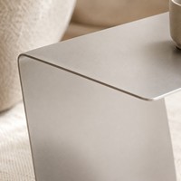 Table console moderne minimaliste en métal plié fait main, plateau en aluminium, base en acier inoxydable, pour salle à manger, chambre, salon, maison, hôtel