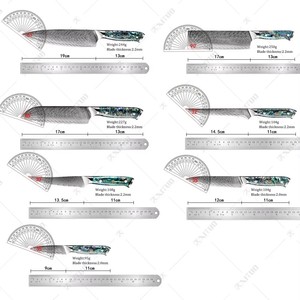 Xyj couteaux de Chef japonais damas, haute teneur en carbone, <span class=keywords><strong>couteau</strong></span> de cuisine de 8 pouces <span class=keywords><strong>professionnel</strong></span> en acier inoxydable pour fileter la viande et le <span class=keywords><strong>poisson</strong></span> forme géométrique - Product Image 2