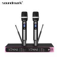 Microphone de karaoké numérique sans fil Soundmark K-180 à 2 canaux avec suppression du bruit, câble de données, capteur infrarouge, piles AA