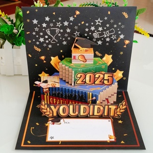 การ์ดแสดงความยินดีสำหรับการสำเร็จการศึกษาของมหาวิทยาลัย3D Grads ของขวัญการ์ดแสดงความยินดี - Product Image 6