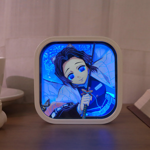 <span class=keywords><strong>Manga</strong></span> che circonda i regali Anime personalizzato Led Light Box, demone <span class=keywords><strong>Slayer</strong></span> Anime ritratto di colori cambiati scatola di luce taglio carta - Product Image 2