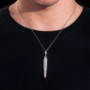 뜨거운 판매 총알 디자인 힙합 보석 펜던트 14K 골드 도금 925 실버 VVS Moissanite 다이아몬드 아이스 펜던트 목걸이 - Product Image 4