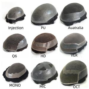 H325 Perruque pour hommes en Australie, 6x8 pouces, dentelle sur le dessus avec PU transparent autour, couleur 1B30 #   Service de coupe et de bouclage des cheveux - Product Image 5