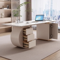 Bureau d'ordinateur de style italien, luxe léger, design en panneau de roche, pour bureau à domicile, salon de beauté, consultation