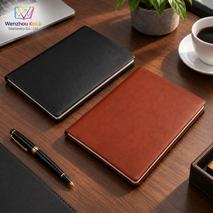 Carnet de notes A5 personnalisé en cuir PU rigide avec logo imprimé et reliure cousue, idéal pour les étudiants - Vente chaude - Product Image 1