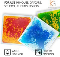 Tapis de sol sensoriel liquide 3D pour école maternelle, école primaire, garderie, décoration d'école, dessin animé, 11,8 x 11,8 pouces, 1 pièce