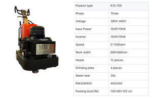 Polisseuse de <span class=keywords><strong>sol</strong></span> <span class=keywords><strong>en</strong></span> béton manuelle Merrock, système à engrenages entraîné par moteur, 11 kW, haute efficacité, <span class=keywords><strong>entretien</strong></span> facile - Product Image 2