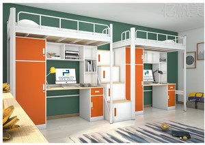 Moderno letto a soppalco con scrivania per collegio dormitorio soluzione di mobili contemporanei - Product Image 4