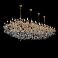 Lámpara de Techo Moderna de Cristal Dorado de Lujo con LED para Vestíbulo de Hotel, Salón de Banquetes, Villa, Decoración de Vestíbulo