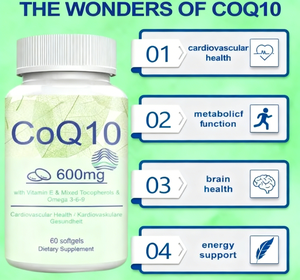 Suplemento de CoQ10 Ubiquinol de 600 mg en 60 Cápsulas Blandas al por Mayor, Enriquecido con Vitamina E y Omega 3 6 9, Antioxidante, Bueno para la Salud - Product Image 4