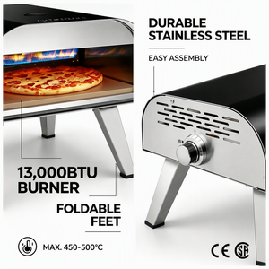 Moderner Pizzaofen & Grill-Kombination mit Pizzastein für Camping, Authentische Pizzazubereitung, Multifunktionaler Gasofen - Product Image 3