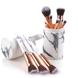 Branco Cosmetic Custom mármore Full Hight Qualidade 10 Pcs vegan Makeup Brush Set