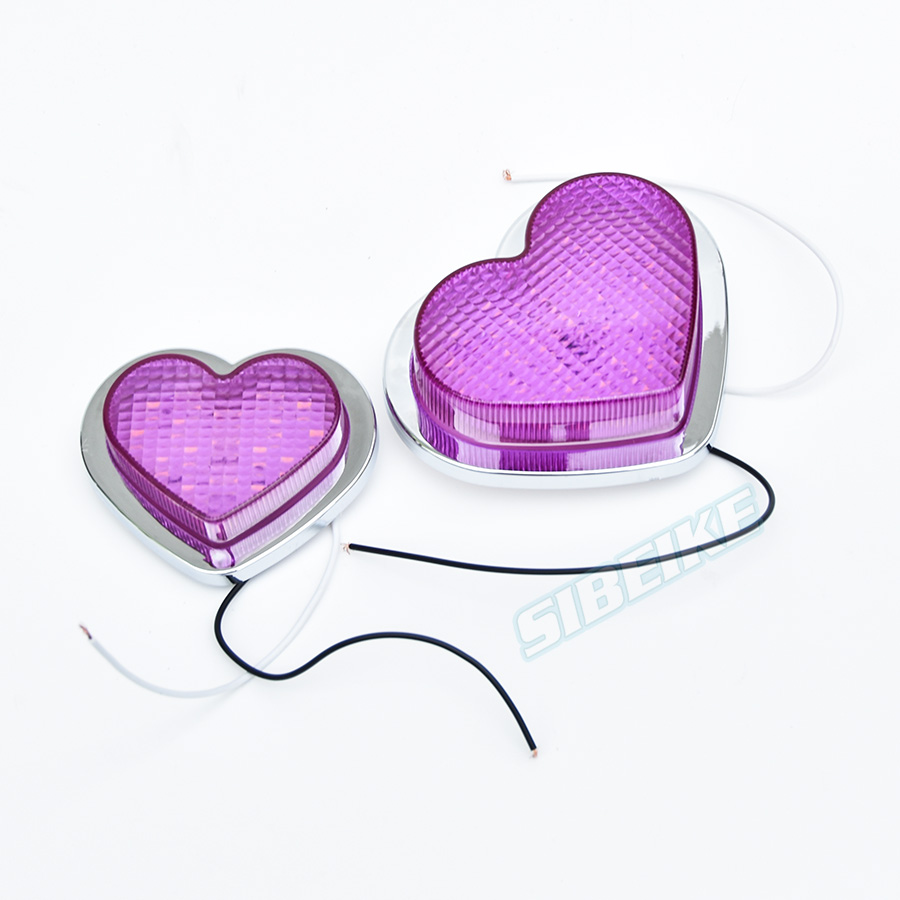 12V Girls Big Heart-Shaped LED Pink Heart Indicator Lights