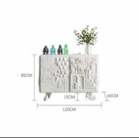 Aparador de Madera de Estilo Italiano de Lujo Ligero, Estilo Francés, Arte en Relieve de Alta Gama, Almacenamiento para el Recibidor, Sala de Estar, Montado en la Pared