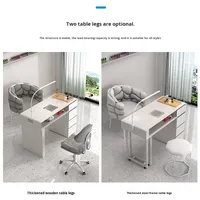 Ensemble table de manucure commerciale moderne en acier inoxydable prix spécial économique simple/double de luxe multifonctionnel salon