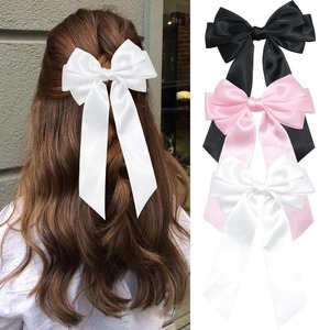 Grands nœuds pour cheveux de 14 cm pour filles, nœuds en ruban pour cheveux, pinces à cheveux avec longues queues, accessoires pour cheveux vintage pour femmes - Product Image 1