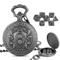 Montre de poche en métal à motif animal polyédrique de style nouveau personnalisable, accessoire pour jeux de société RPG pour dés de Donjons et Dragons
