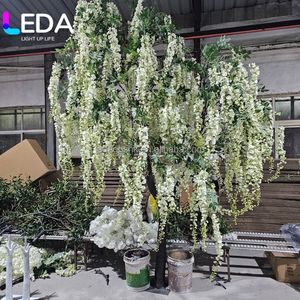 LEDA Factory Price Cream White Wisteria Ceiling Flower Artifical Flower Tree For <b>Wedding</b> Event <b>Props</b> - Product Image 6