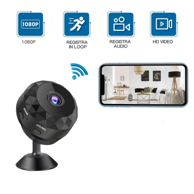 Rscamtom Indoor Camera Magnetic Mount 300mAh High Capacity Battery Plug-and-Play Wifi Mini Camera