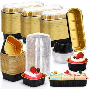 Contenedores de Aluminio Serie Oro Negro de 50ml-5000ml, Tazón para Pastel, Plato para Comida, Molde para Hornear, Vajilla Desechable para Picnic al Aire Libre - Product Image 1