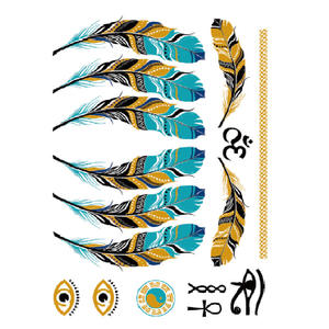 Nuevo Diseño de Pegatinas Temporales de Papel con Hoja de Oro y Plata para Bodas, Pegatinas de Tatuaje de <span class=keywords><strong>Henna</strong></span> Doradas - Product Image 5