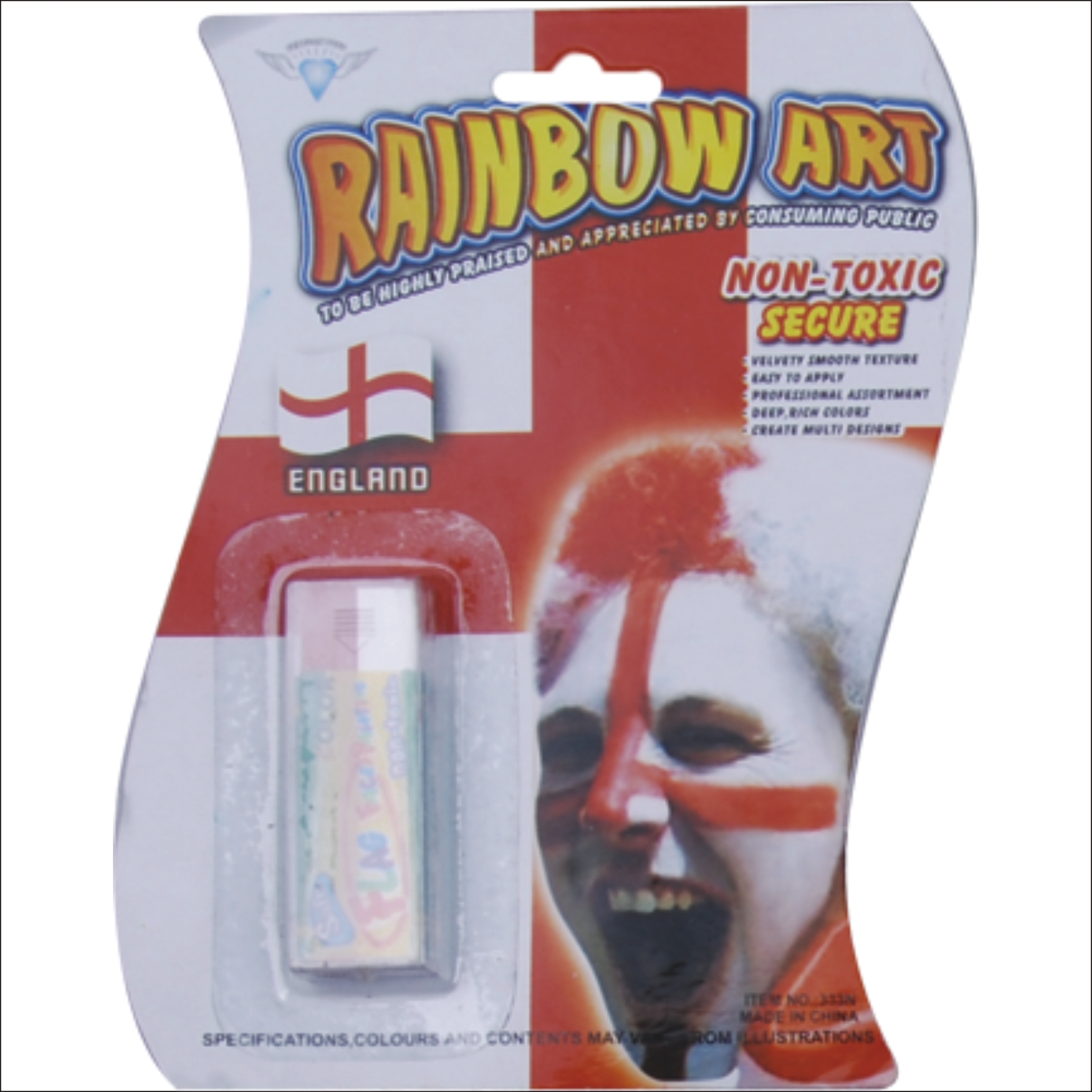 Новый продукт, индивидуальная Нетоксичная краска для лица с флагом Англии для фанатов футбола, краска для лица