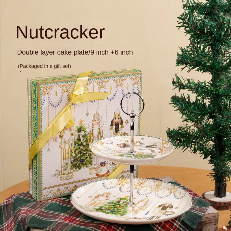 Double cake plate: nutcracker gift box