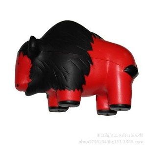 Pu <b>Foam</b> Red Buffalo Toy High Rebound Office Decor Animal Shape Molding <b>Craft</b> - Product Image 3