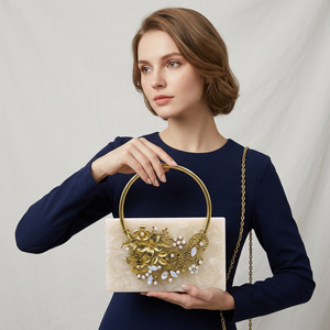 Bolso de mano de resina con piedras decorativas para fiesta de boda, de la marca Falak World Export Luxury Mother, para mujer. - Product Image 1