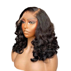 Cheveux humains brésiliens de qualité 12A, bouclés Fumi, transparents 13x4 pour perruque, haute densité, double tirage, pour femmes noires - Product Image 2