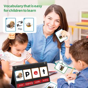 แผนภูมิพกพาสำหรับสร้างคำศัพท์ CVC, เกมสร้างคำศัพท์สำหรับเด็กเพื่อเรียนรู้การอ่านคำศัพท์ CVC CVCC CCVC, เครื่องมือการเรียนรู้การออกเสียง - Product Image 4