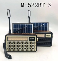Radio Meier M-522BT-S FM AM SW 3 bandes Lecteur de musique USB/carte TF Haut-parleur intégré BT5.0 avec énergie solaire
