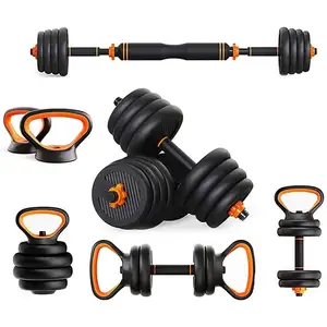 Set Barbel Dumbbell Olahraga Fitness 6 In 1, Barbel Berat Badan Dapat Disesuaikan, Beli Murah, Rumah Besi Cor, Latihan Dubell Kettlebell Kimbt