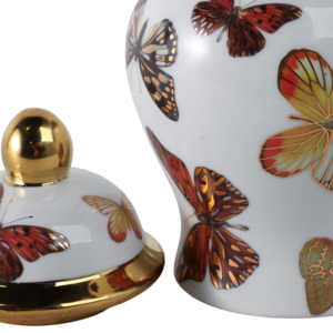 Decorative Butterfly Ceramic Temple Jar With <b>Lid</b> For Living Room Bedroom Office Home <b>Decor</b> - Product Image 5