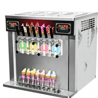 Tafelmodel ijsmachine van roestvrij staal, multifunctioneel voor softijs, frozen yoghurt, smoothies, ijskoffie en fruitflavours.