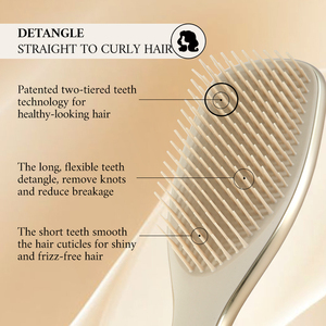 Brosse démêlante professionnelle populaire en chrome doré électroplaqué pour soins capillaires, personnalisable avec logo sur mesure - Product Image 4