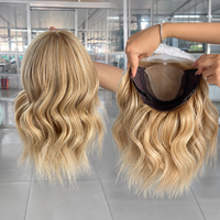 Perruques de luxe pour femmes, cheveux européens, dentelle HD, blonds, ondulés, cuticules alignées, cheveux bruts, base en soie invisible, sans colle, perruques de cheveux humains